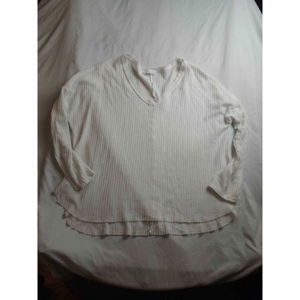 Double Zero If You Be My Star Pullover Sweater Womens Size 2XL White Waffle Knit